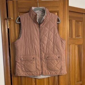 Dry Goods Quilted Vest in Pink with Sherpa Lining